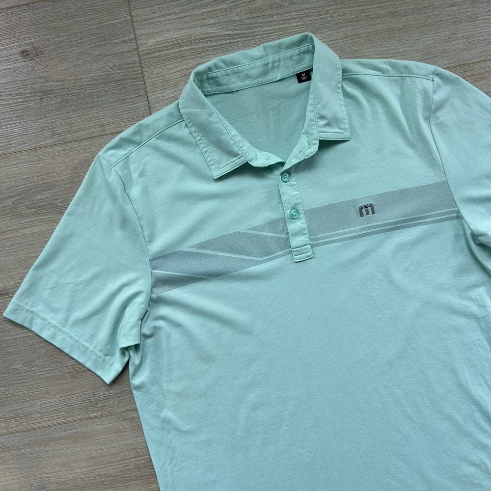 Travis Mathew Polo Shirt Men's Medium Teal Logo Westfields Golf Club Polo‎
